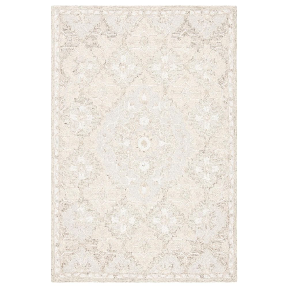 Safavieh Micro-Loop 4" x 6" Beige and Gray Area Rug, , large