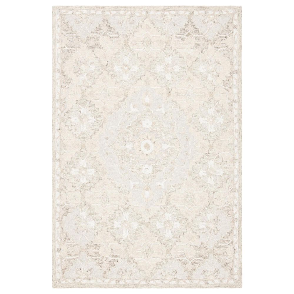 Safavieh Micro-Loop 4" x 6" Beige and Gray Area Rug, , large