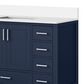 Lexora Home Jacques 84" Double Bathroom Vanity in Navy Blue with 2 cm White Cultured Marble Top and Rectangular Sinks, , large