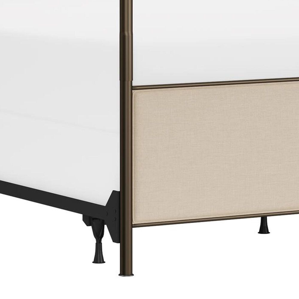Richlands Furniture McArthur Queen Metal and Upholstered Canopy Bed in  Brown and Bronze, , large