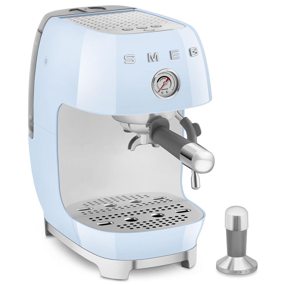 SMEG Retro Style 47 Oz Espresso and Cold Brew Coffee Machine in Pastel Blue, , large
