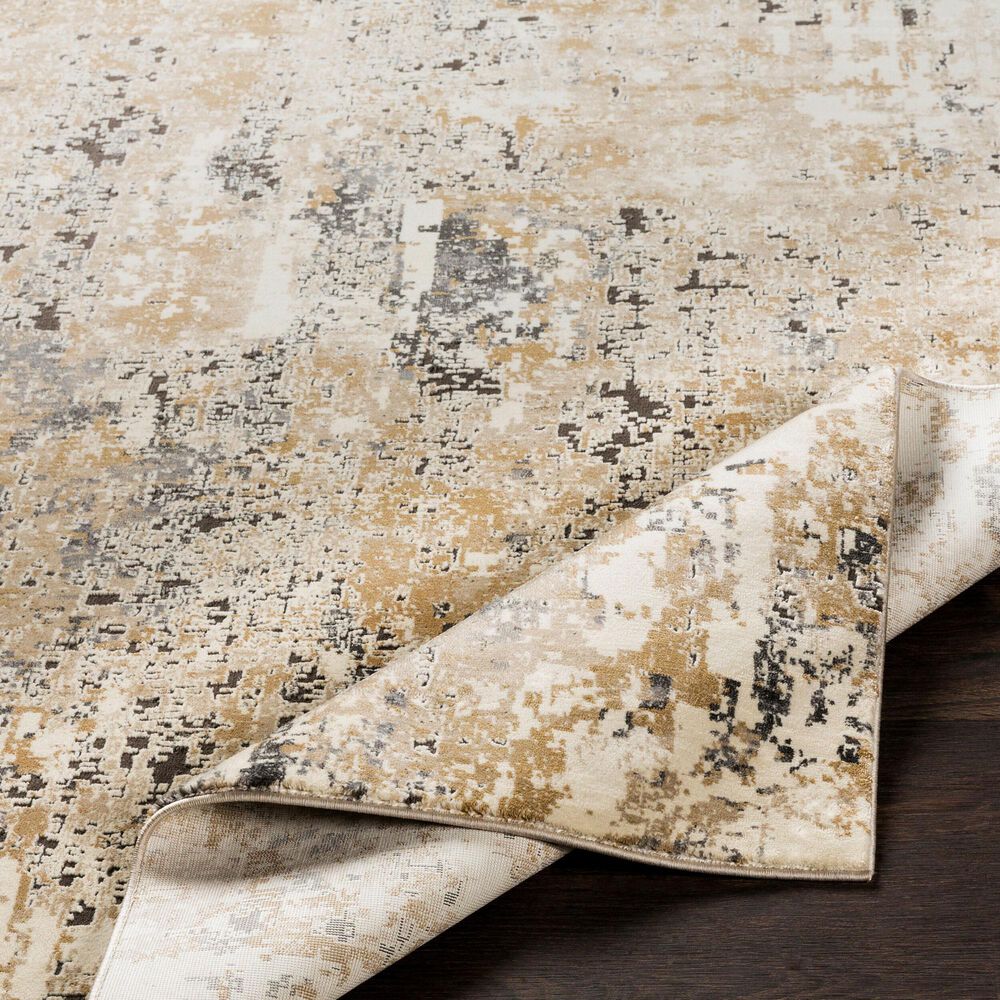Surya Pune Light Beige, Tan, Dark Brown, Black and Charcoal 2&#39; x 2&#39;11&quot; Area Rug, , large