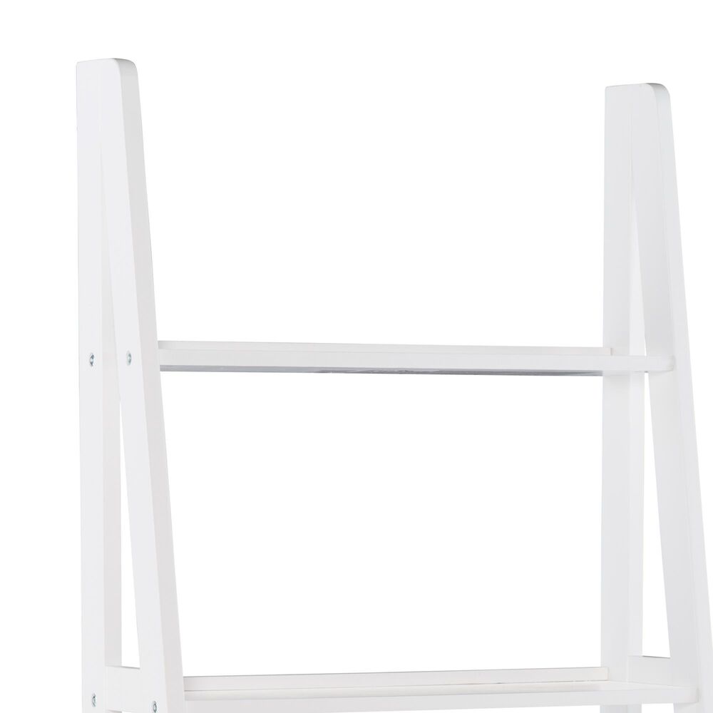 Linon Home Decor Acadia 5-Shelf Ladder Bookcase in White, , large