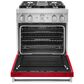 KitchenAid 30" Professional Smart Dual Fuel Range in Passion Red, , large