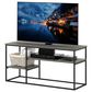 HOMLUX 45" TV Stand with 2 Open Storage Shelves in French Oak Grey, , large
