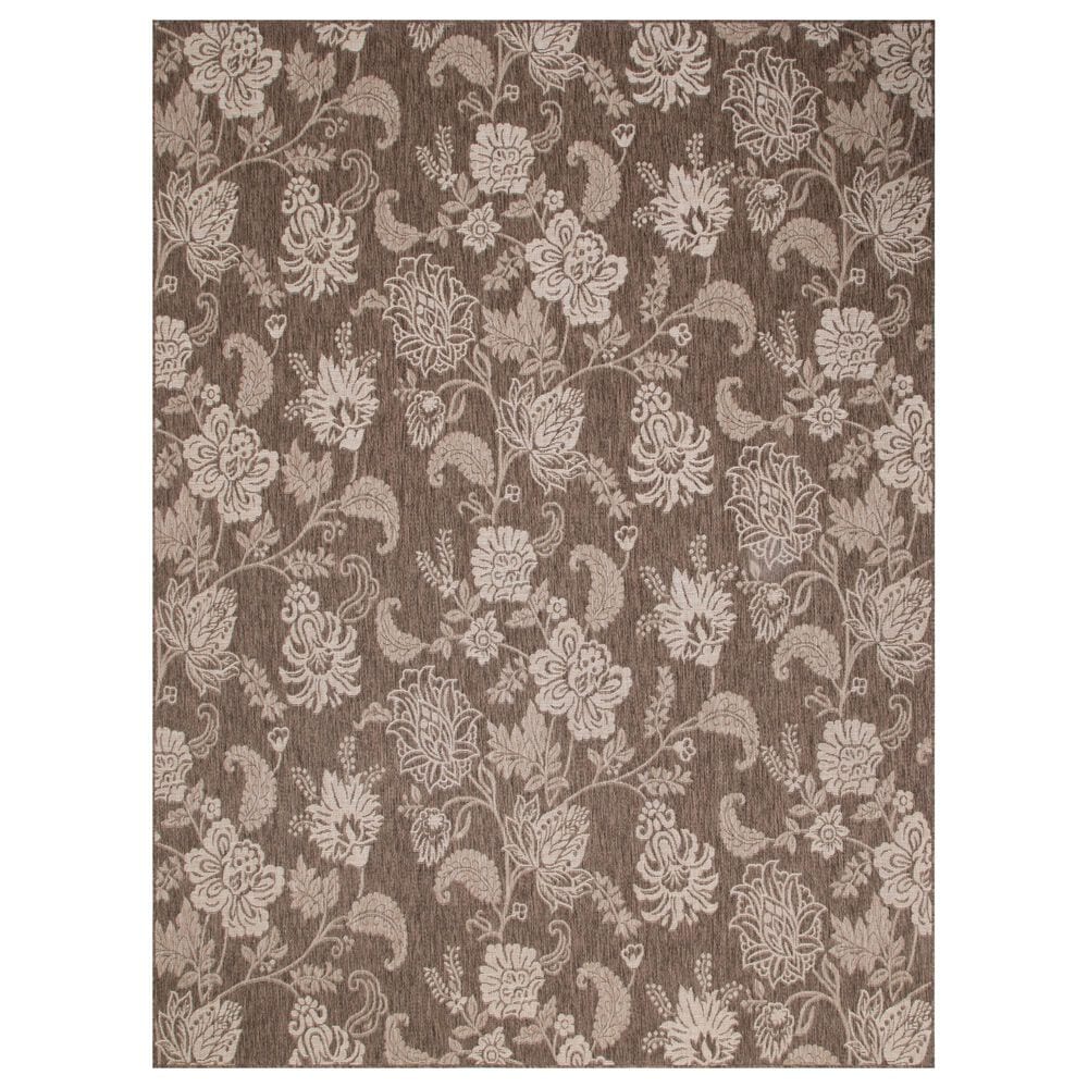 Nourison Garden Oasis Floral Mocha 9&#39; x 12&#39; Indoor/Outdoor Area Rug, , large