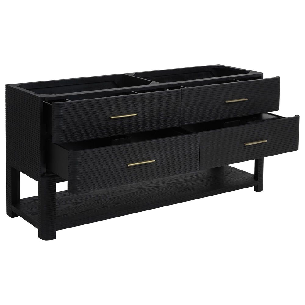 James Martin Vanities Lucian 72&quot; Double Vanity in Carbon Oak with 3 cm Victorian Silver Quartz Top, , large