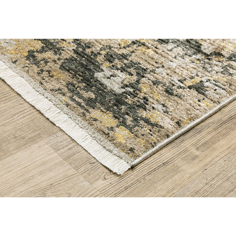 Oriental Weavers Bauer Abstract Silence 2&#39;3&quot; x 7&#39;6&quot; Gold Runner, , large
