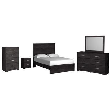 Ashley Belachime 5 Piece Full Panel Bedroom Set in Dark Charcoal, , large