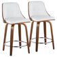 Lumisource Gianna 24" Swivel Counter Stool in Walnut and Chrome (Set of 2), , large