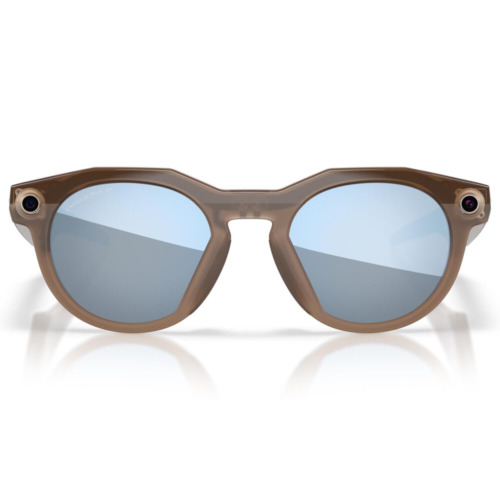 Oakley Sunglasses Meta HSTN Sunglasses with Prizm Deep Water Polarized Lenses in Smoke Brown, , large