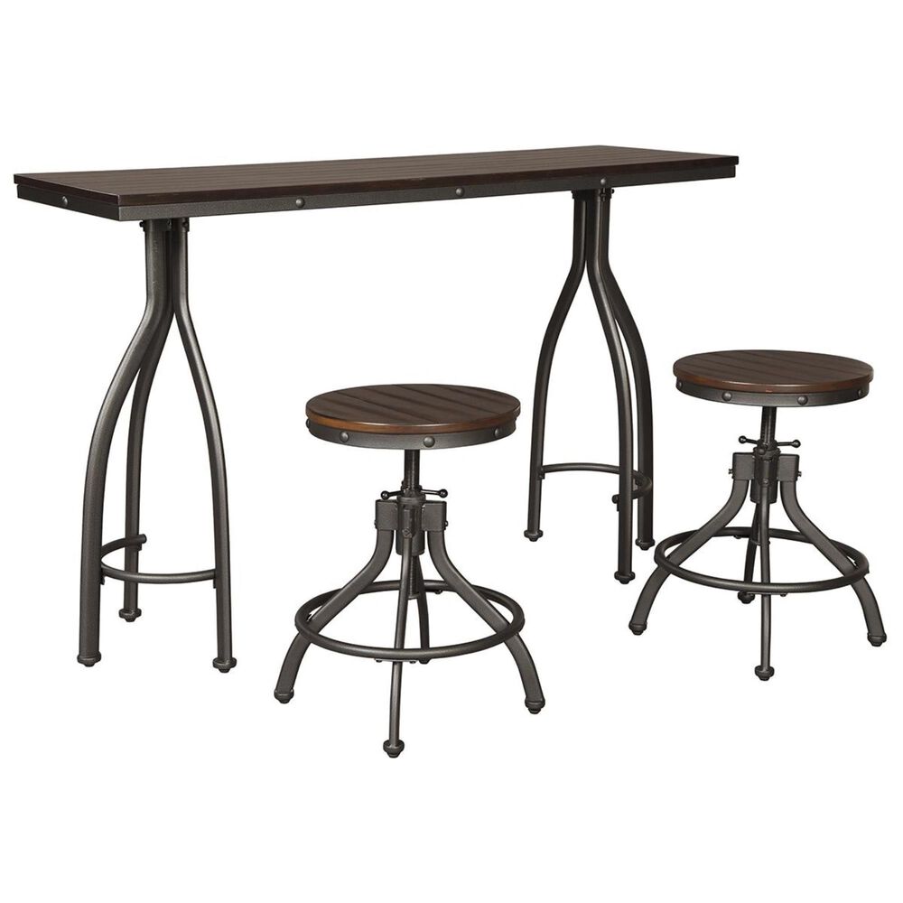 Signature Design by Ashley Odium Counter Dining Set in Rustic Brown, , large
