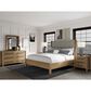 Shannon Hills Davie 3-Piece Queen Upholstered Panel Bed with Nightstand Set in Pale Oak, , large