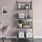 CosmoLiving by Cosmopolitan CosmoLiving Nova 4-Shelf Ladder Bookcase in Graphite Gray and Gold, , large