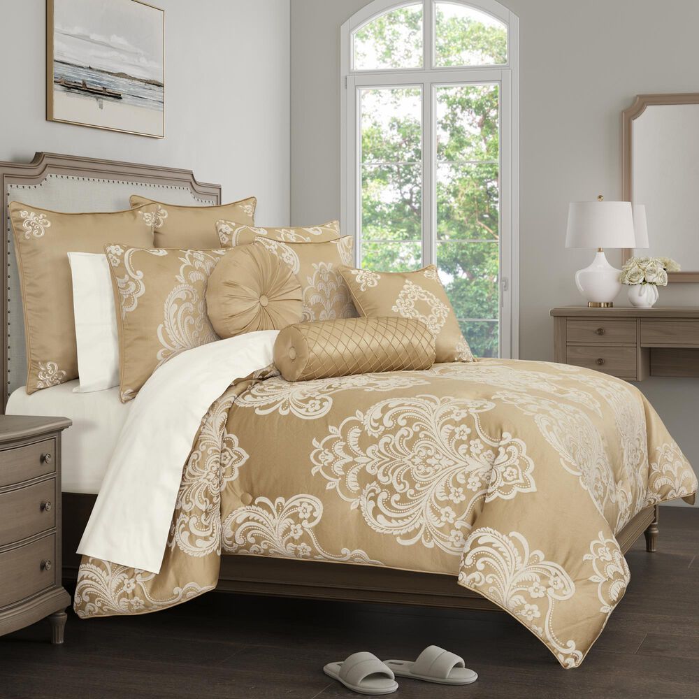 Royal Court Potenza 3-Piece Full/Queen Comforter Set in Gold, , large