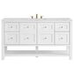 James Martin Vanities Breckenridge 60" Single Bathroom Vanity in Bright White with 3 cm Ethereal Noctis Quartz Top and Rectangular Sink, , large