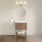 37B Mauri 24" Single Bathroom Vanity with Metal Baase in Walnut Drift with High-Profile 4" White Composite Stone Top, , large