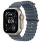 Apple Watch Ultra 3 (GPS+Cellular) 49mm Titanium Case with Anchor Blue Ocean Band in Natural and 2-Year AppleCare+, , large