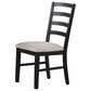 Lifestyle Set of 2 - Dining Side Chair in Black Finish with Gray Upholstered Seat, , large