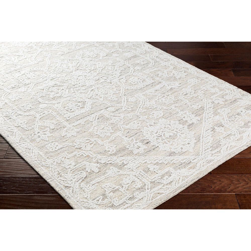 Surya Piazza PZZ-2304 6&#39; x 9&#39; White, Beige, Charcoal, Light Grey Area Rug, , large