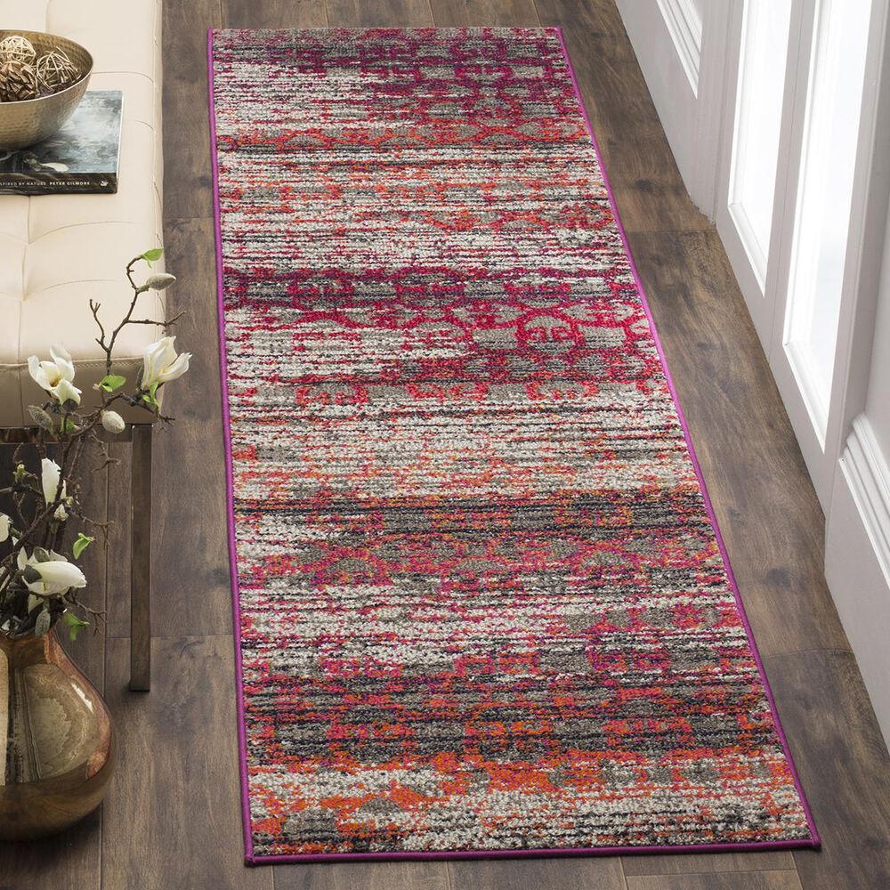 Safavieh Monaco MNC217G-28 2"2" x 8" Grey/Multi Runner, , large