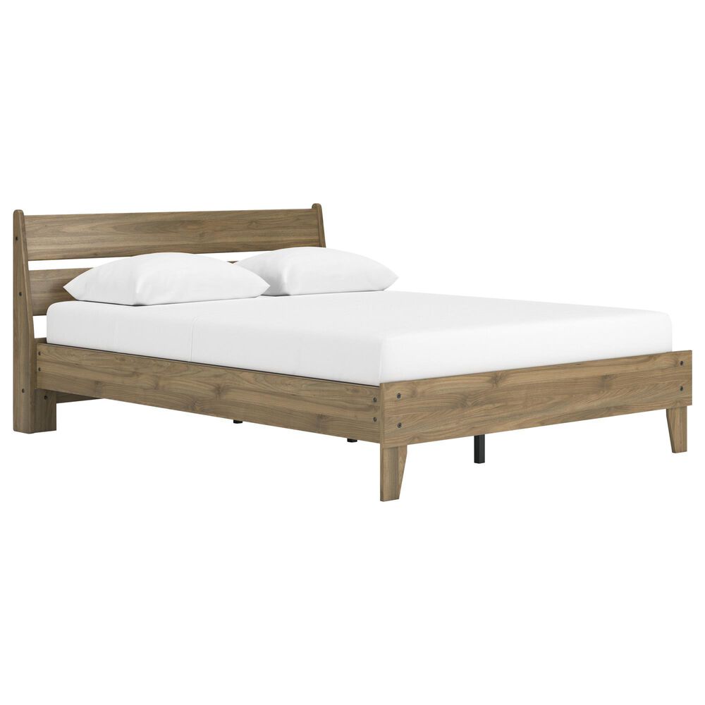 Ashley Deanlow Queen Platform Panel Bed in Honey, , large