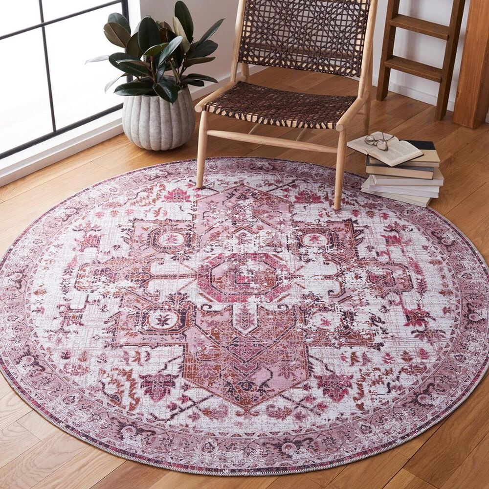Safavieh Serapi SEP553 6&#39;7&quot; Round Ivory and Rust Area Rug, , large