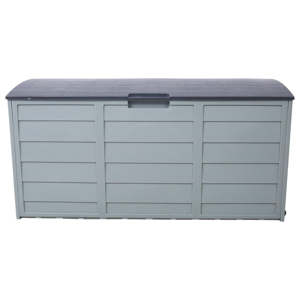 Hearth and Haven 75-Gallon Outdoor Plastic Deck Box with Built-In Wheels in Gray, , large