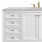 James Martin Vanities Chicago 60" Single Bathroom Vanity in Glossy White with 3 cm Victorian Silver Quartz Top and Rectangular Sink, , large