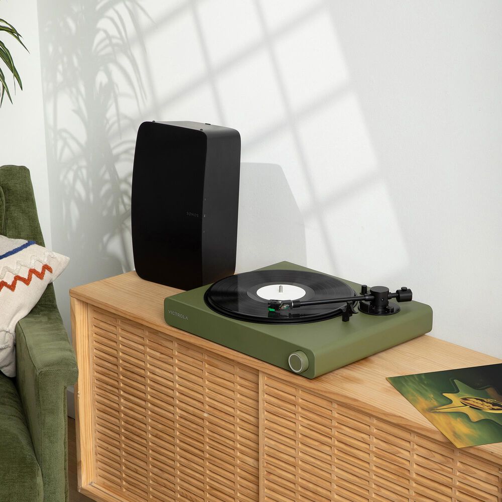 Victrola Stream Onyx Wi-Fi and Bluetooth Turntable in Green, , large