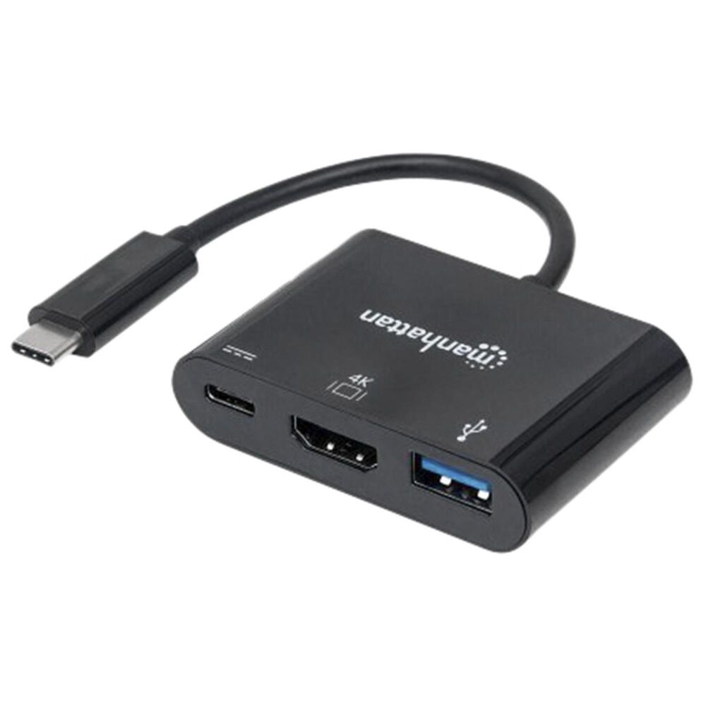 Manhattan 3" USB-C to HDMI Docking Converter in Black, , large