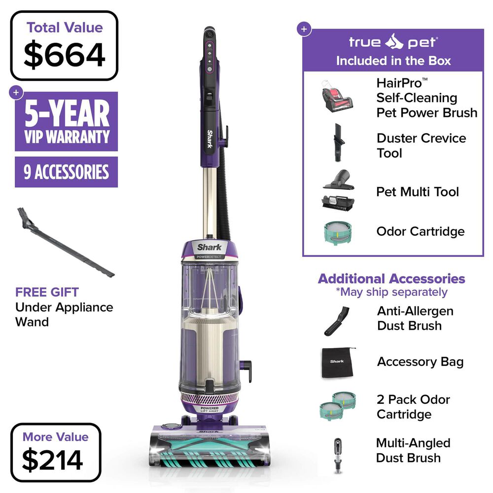 Shark DuoClean Detect Technology Upright Vacuum in Eggplant, , large