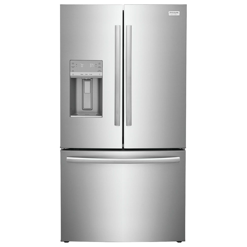 Frigidaire Gallery 3 Piece Kitchen Package with 27.8 Cu. Ft. French Door Refrigerator, 30&quot; Front Control Gas Range with Total Convection, and 24&quot; Built-In Bar Handle Dishwasher with CleanBoost in Stainless Steel, , large