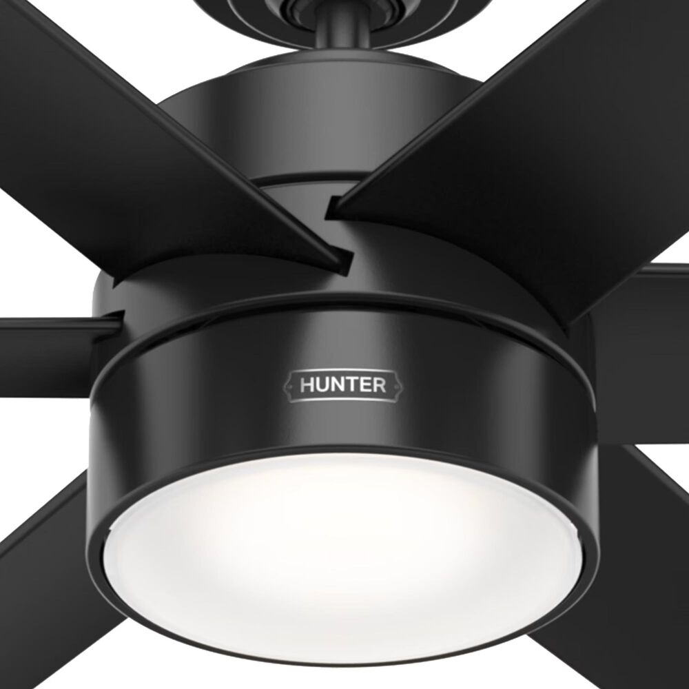 Hunter Solaria 72&quot; Outdoor Ceiling Fan with LED Light in Matte Black, , large