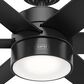 Hunter Solaria 72" Outdoor Ceiling Fan with LED Light in Matte Black, , large