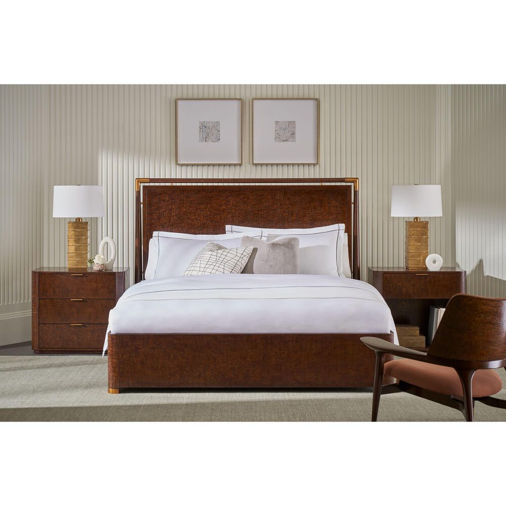 Theodore Alexander Kesden 3 Drawer Nightstand in Pyramid Brown, , large