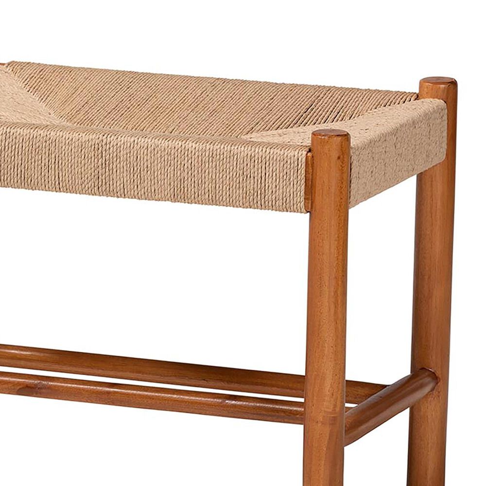 Baxton Studio Saura Bench in Natural and Oak Brown, , large
