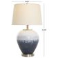 Maple and Jade Colorblock Abstract Drip Table Lamp in Blue, Cream and Silver, , large