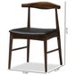 Baxton Studio Winton Side Chair with Black Cushion in Walnut Brown (Set of 2), , large