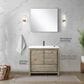 Lexora Home Lafarre 36" Single Bathroom Vanity in Rustic Acacia with 2 cm White Quartz Top and Rectangular Sink, , large