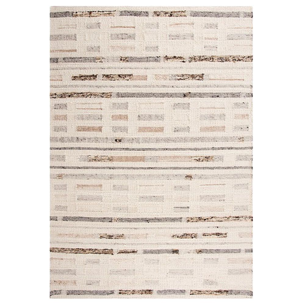 RIZZY Nova 5" x 7"6" Geometric Silver and Ivory Area Rug, , large
