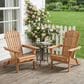 Hearth and Haven Outdoor Folding Adirondack Chair in Light Brown (Set of 2), , large