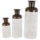 Maple and Jade 3-Piece Tall Teardrop Shaped Decorative Vase Set in Brushed White and Dark Brown, , large
