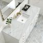 James Martin Vanities Chicago 60" Single Bathroom Vanity in Glossy White with 3 cm Ethereal Noctis Quartz Top and Rectangular Sink, , large