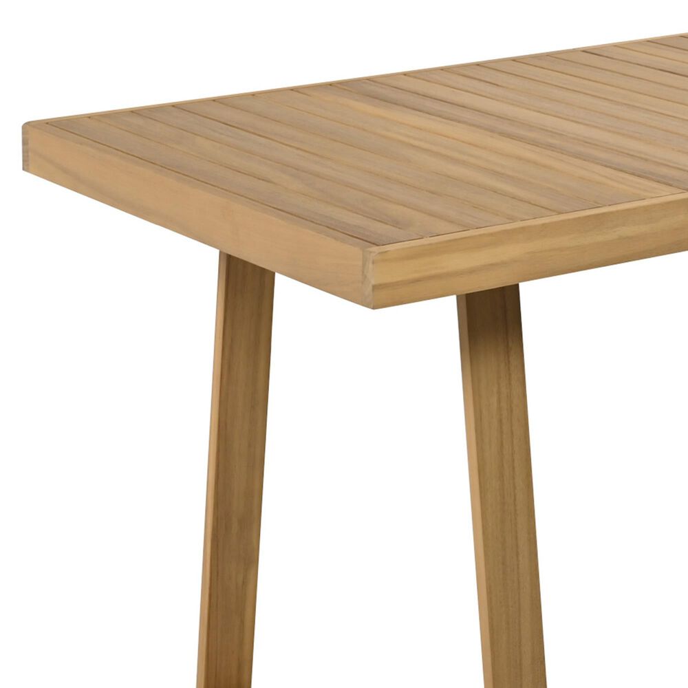 Hearth and Haven 5-Piece Outdoor Wooden Dining Set with U-Leg Table and Cushioned Chairs in Beige, , large