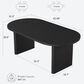 GARVEE 63" Oval Dining Table with Wood Base in Black - Table Only, , large