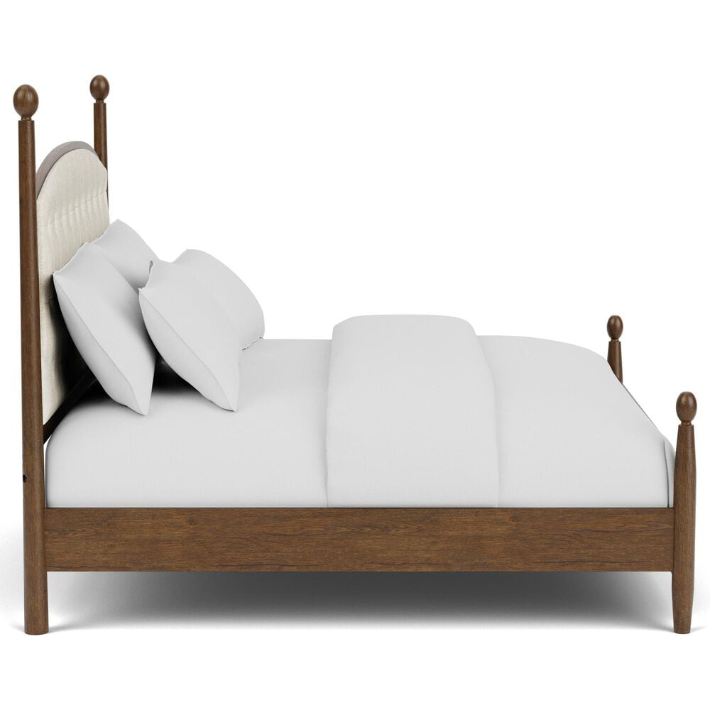 Riverside Furniture Calhoun Queen Upholstered Panel Bed in Whiskey Oak, , large