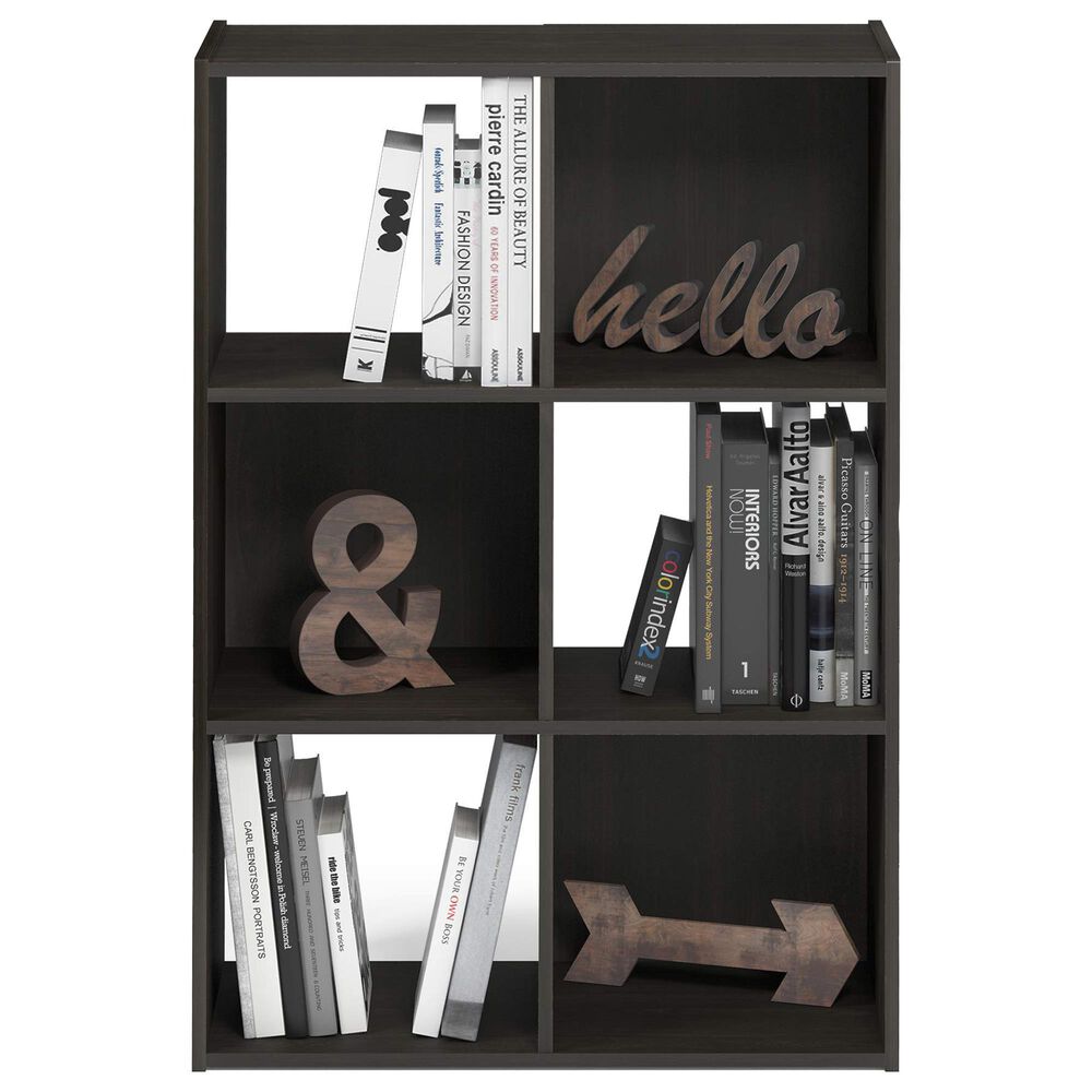 HOMLUX 6-Cube Cubic Storage Organizer Bookcase in Espresso, , large