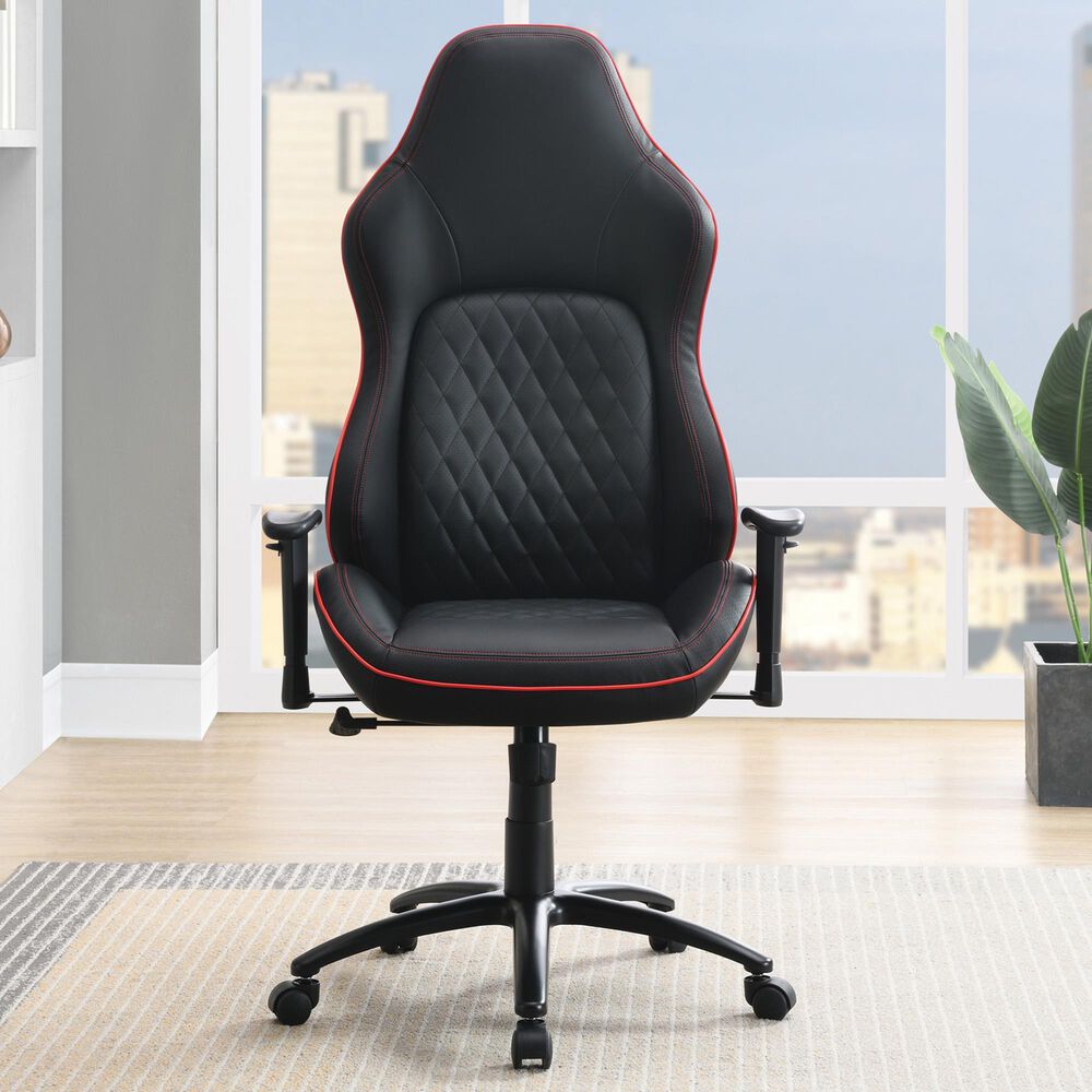 Valor Living High Stakes Gaming Chair in Black an Red, , large
