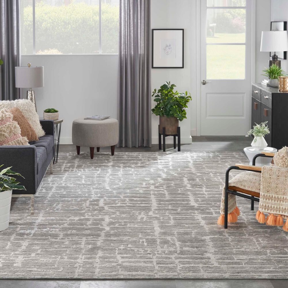 Nourison Luna 7&#39;9&quot; x 9&#39;9&quot; Grey and Silver Area Rug, , large